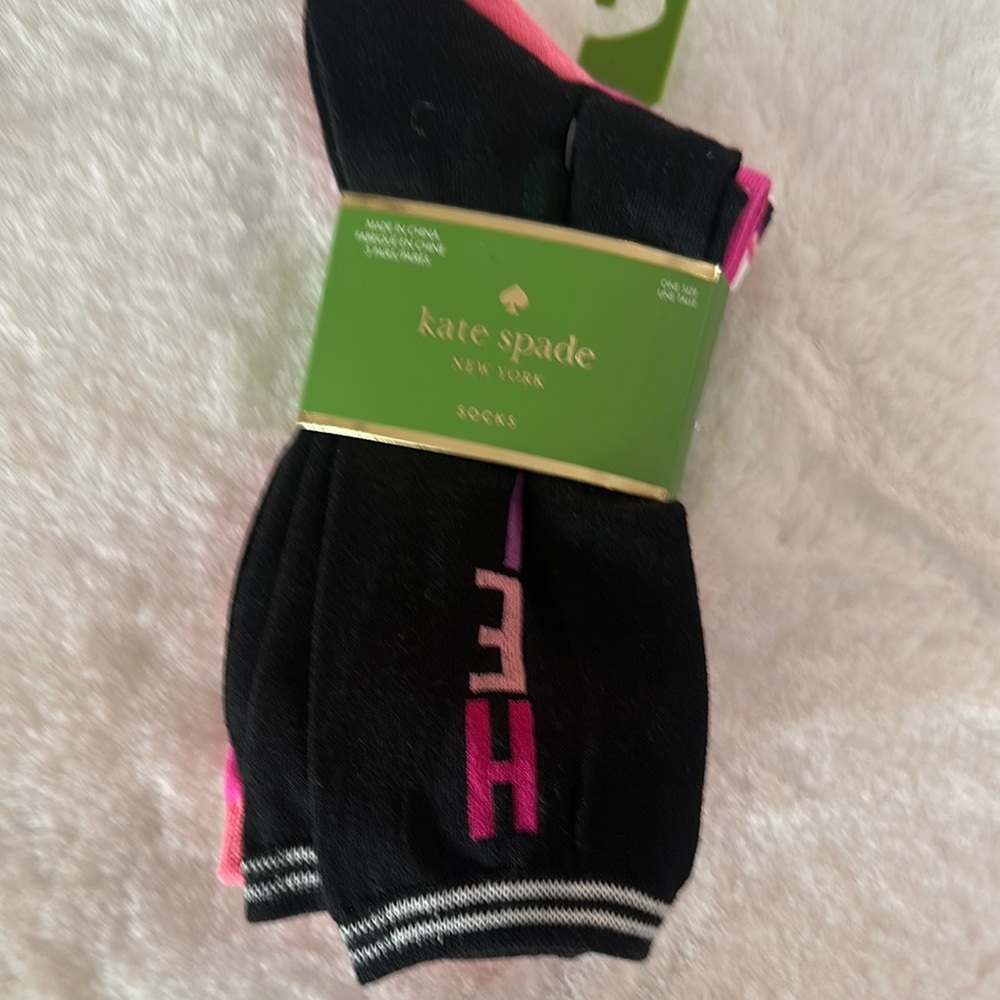 Kate Spade Black and Pink Socks